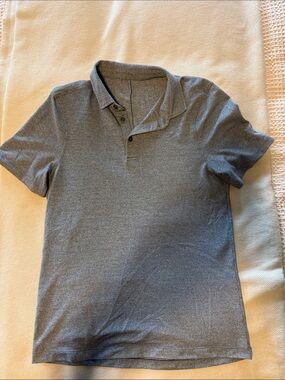 lululemon athletica Men's Heathered Grey Blue Polo